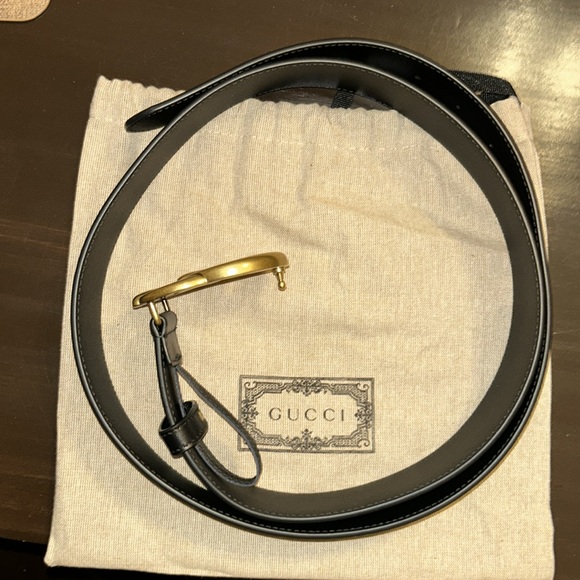 GG MARMONT LEATHER BELT WITH SHINY BUCKLE - Picture 12 of 14